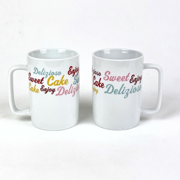 Set of 2 CAKE BOSS Icing & Script Quotes 10 fl. oz. Coffee Tea Mug Cups - Picture 1 of 7